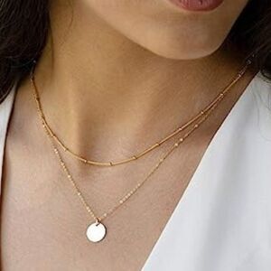Gold Layered Necklaces Set of two chains, Dainty Everyday Minimalist Necklace